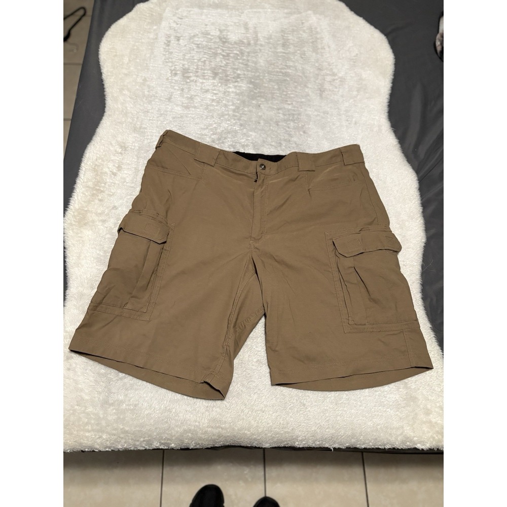 Duluth‎ Trading Co Mens Brown Cargo Outdoor Shorts Size 2XL Nylon Stretch